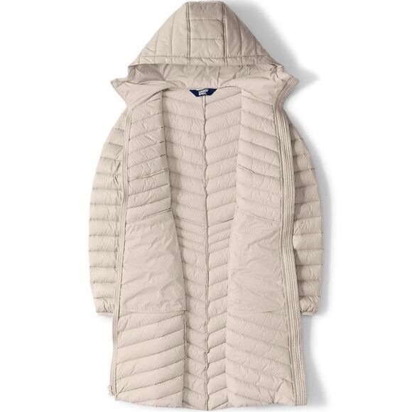 Land's End Coat Wanderlust Ultralight 800 fill packable Down Quitled Dusk Gray M - Picture 4 of 6